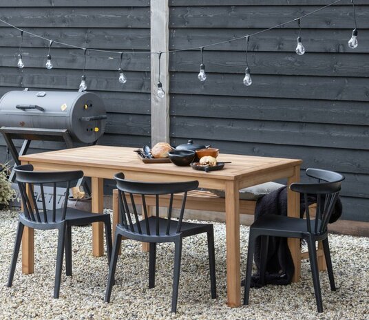 WOOOD Bliss Tuinstoel Met Spijlen Kunstof Zwart