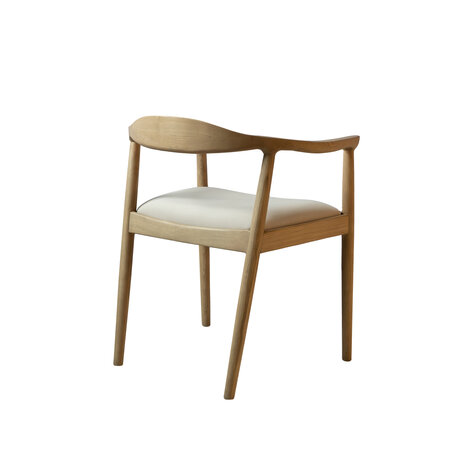 NOGA Lou eetkamerstoel natural met stoffen zitting