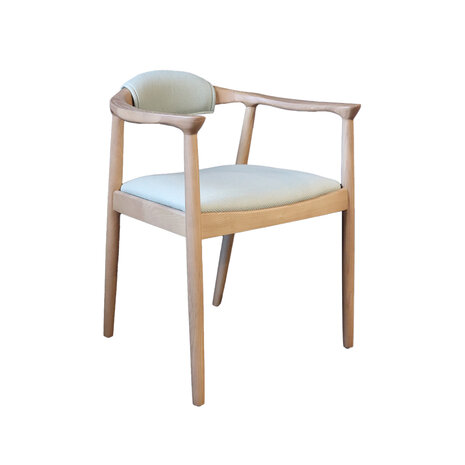 NOGA Lou eetkamerstoel natural met stoffen zitting en rugkussen