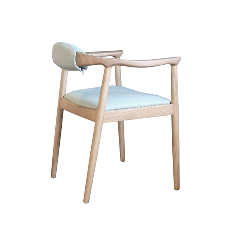 NOGA Lou eetkamerstoel natural met stoffen zitting en rugkussen