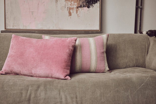 HKLIVING velvet cushion rose 60x40 cm 