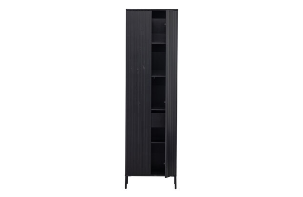 WOOOD Premium New Gravure hoge kast met lade grenen zwart