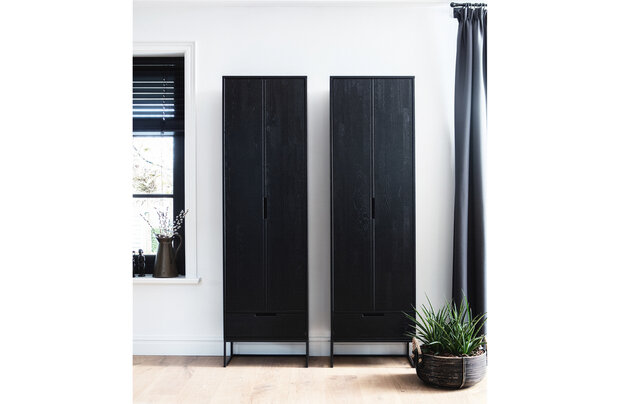 WOOOD Premium Silas hoge kast eiken blacknight 