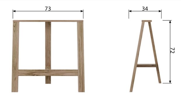 Vtwonen Brace Schraag Poot Eiken - Set v2