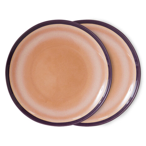 HKLIVING 70s ceramics: dinner plates bedrock, set of 2