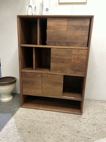 Walnut Nordic Rack 6 Sliding Doors