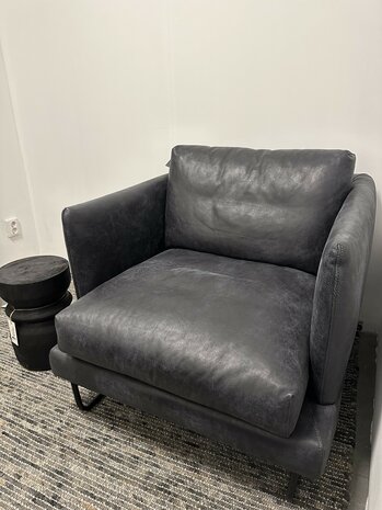 Showmodel Het Anker Jackson Fauteuil Leer Africa Super Black