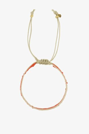 Zusss Miyuki armbandje Stipje koraalrood