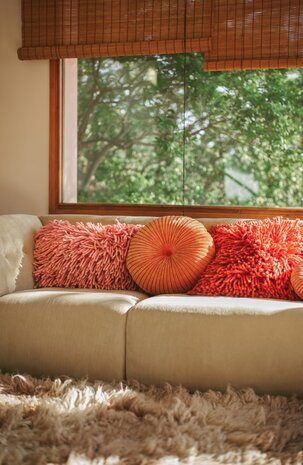 HKLIVING Rugged woolen cushion pink