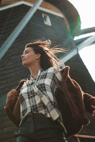 Zusss ruit blouse met strik