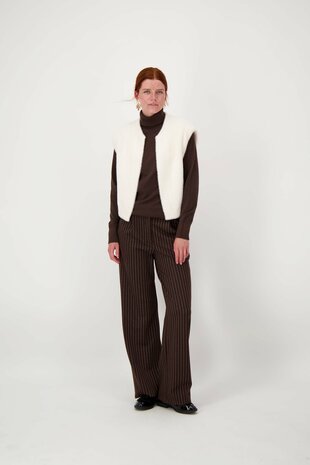 Zusss krijtstreep broek met detail 