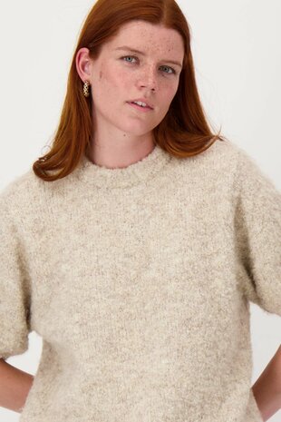 Zusss oorringen met blok patroon kit / mid brown 