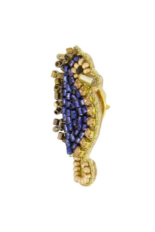 Zeepaard broche, night blue