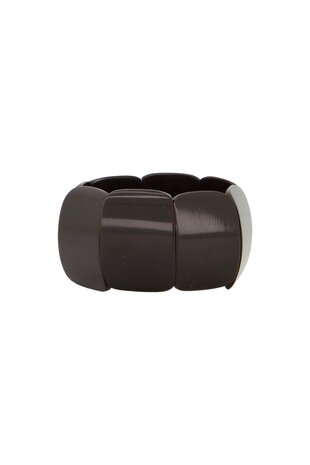 Zusss brede kralen armband, chocoladebruin
