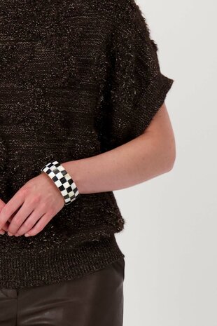 Zusss brede blok armband, zwart
