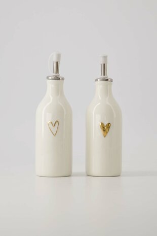 Zusss olie azijn fles keramiek open hartje