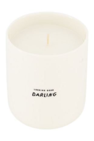ZUSSS geurkaars keramiek in doosje darling wit / antracietgrijs 