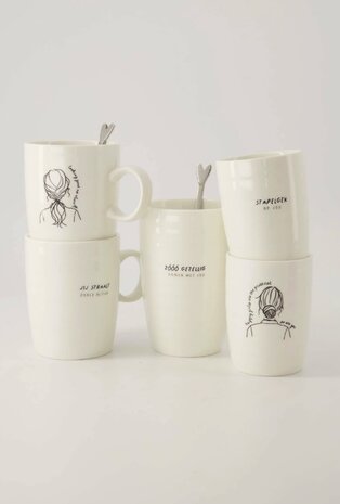 Zusss koffiemok stapelgek wit zwart