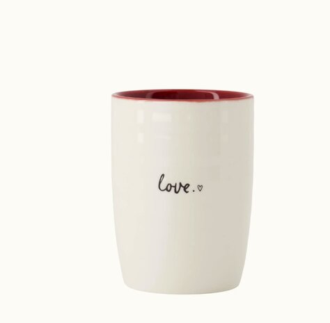 Zusss koffiemok love wit rood