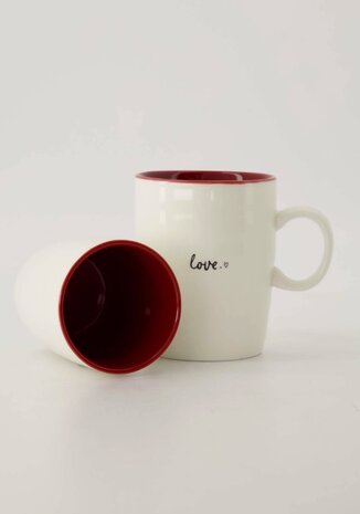 Zusss koffiemok love wit rood