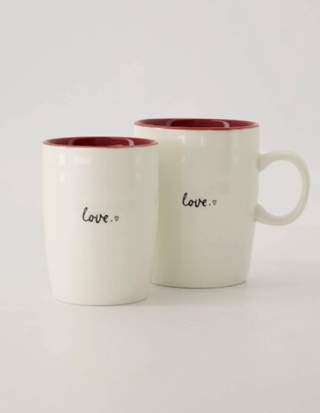 Zusss koffiemok love wit rood