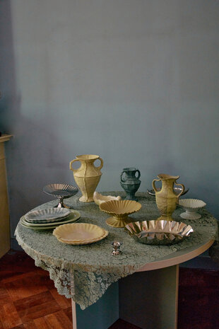 HKLIVING Dining table pale blue round 130 cm 