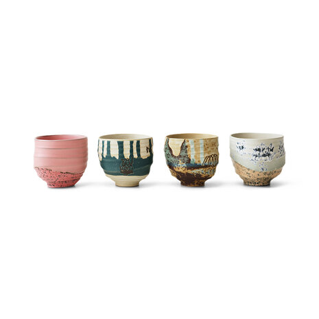 HKLIVING Artist ceramics coffee cups set of 4