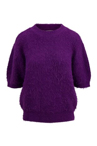 Zusss fluffy trui met ronde hals mid purple