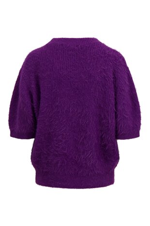 Zusss fluffy trui met ronde hals mid purple