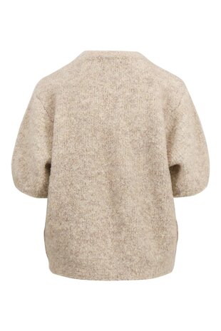 Zusss boucle trui met ronde hals beige