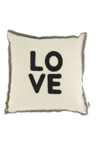 Zusss kussen love 45x45cm zand/antracietgrijs