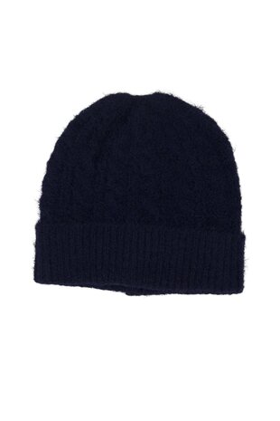 Zusss gebreide muts met kabels navy