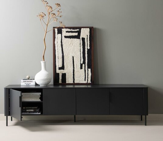 WOOOD Gunnar TV Meubel 200 cm Mat Zwart