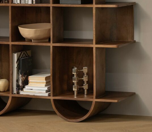 WOOOD Sinne Boekenkast Hout 180x130 Walnoot