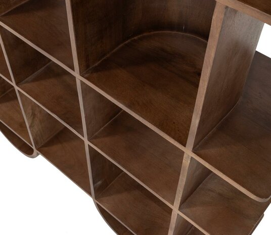 WOOOD Sinne Boekenkast Hout 180x130 Walnoot