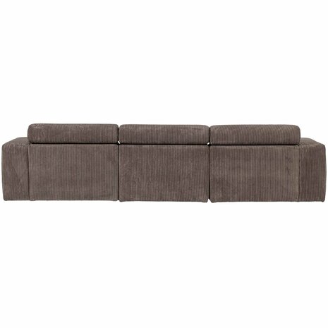 WOOOD Novi Chaise Longue Bank Rechts Ribstof Grijs/Bruin