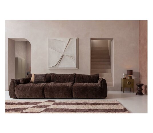 WOOOD Baggy 3-zits Bank 3D Chenille Donkerbruin