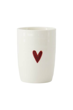Zusss koffiemok hartje wit/rood