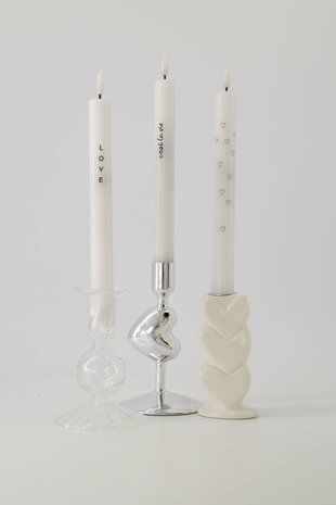Zusss kandelaar glas hartje zilver