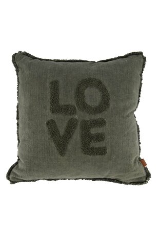Zusss kussen velvet love 45x45cm donkergroen