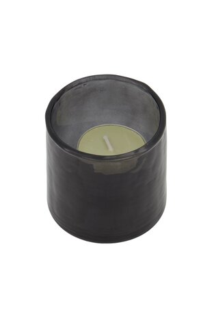 Zusss waxinelichthouder hammered glas S antracietgrijs