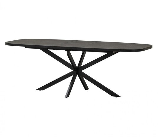 WOOOD Arros Eettafel Uitschuifbaar 180-220x90cm MDF Zwart