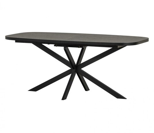 WOOOD Arros Eettafel Uitschuifbaar 180-220x90cm MDF Zwart