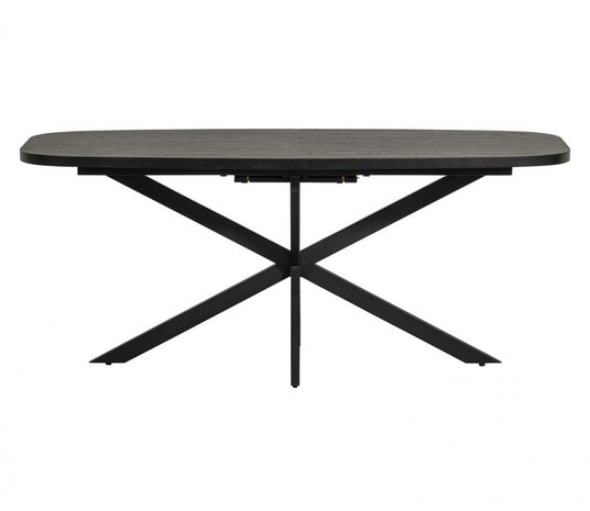 WOOOD Arros Eettafel Uitschuifbaar 180-220x90cm MDF Zwart