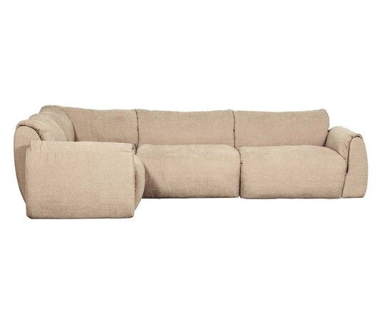 WOOOD Baggy Hoekbank Links Geweven Chenille Zand