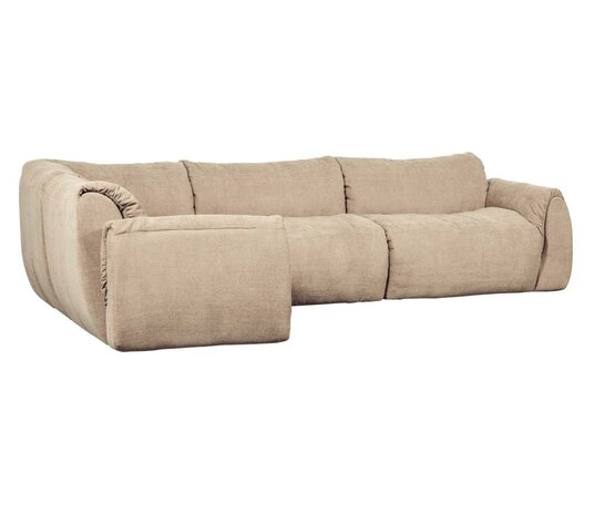 WOOOD Baggy Hoekbank Links Geweven Chenille Zand