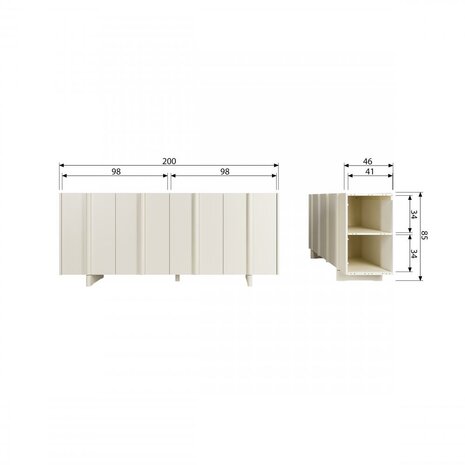 WOOOD Basu Dressoir Grenen Dust