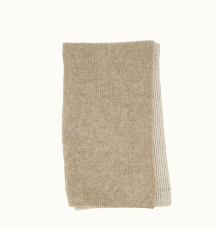 Zusss gebreide rib sjaal taupe