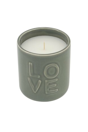 Zusss geurkaars keramiek love groen