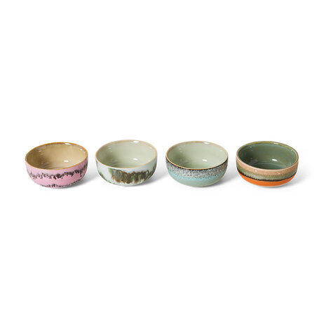 HKLIVING 70s ceramics Tapas Bowls Impression set of 4  